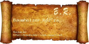 Baumholzer Róza névjegykártya